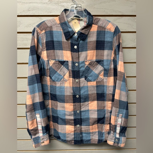 Woolrich Tops - Woolrich Women's Blue and Tan Plaid Button Down Shirt
